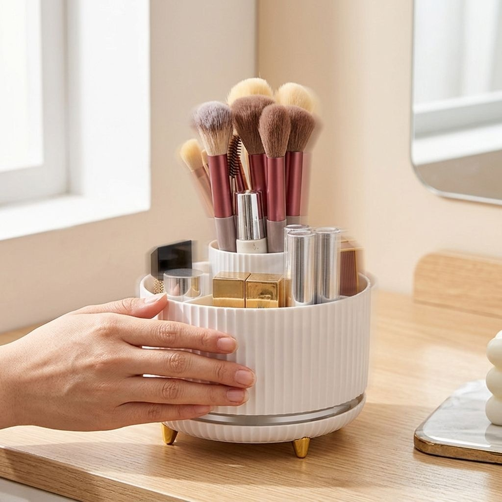 回転式防塵メイクブラシ収納チューブ