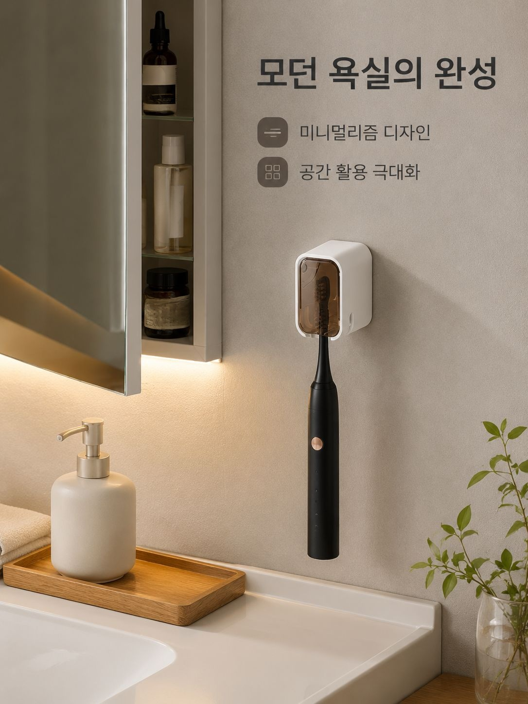 블랙미스 신상 심플 커버형 칫솔걸이