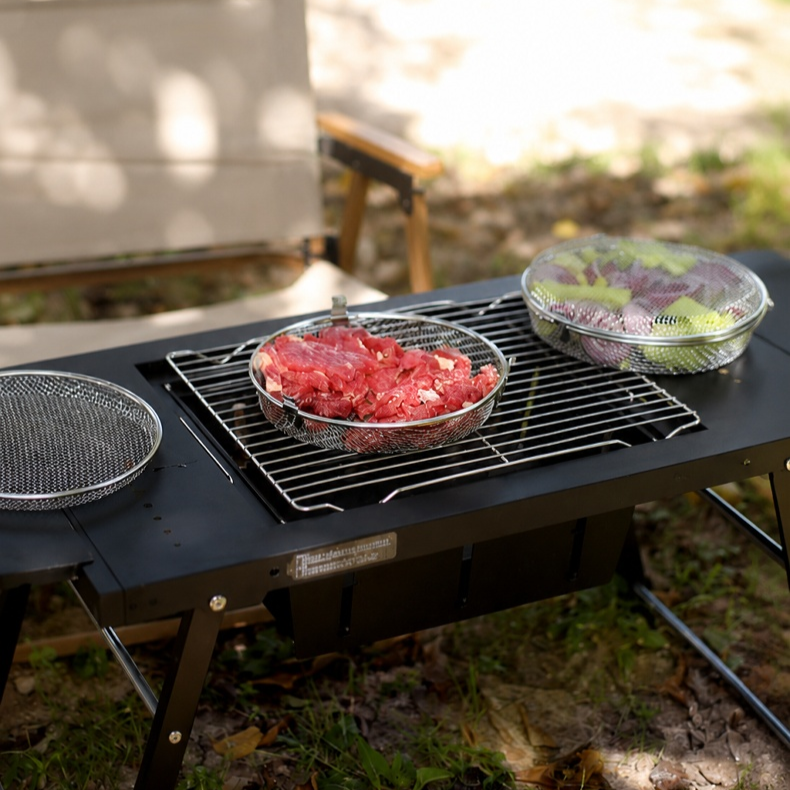 New Multi-purpose 304 Stainless Steel Barbecue Basket, Grill Rack, Air Fryer, Popcorn Oven Basket