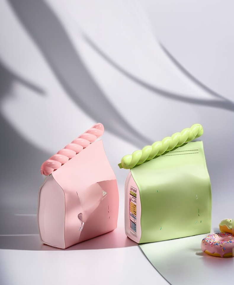 다양한 색상의 식품 밀봉 클립 세트