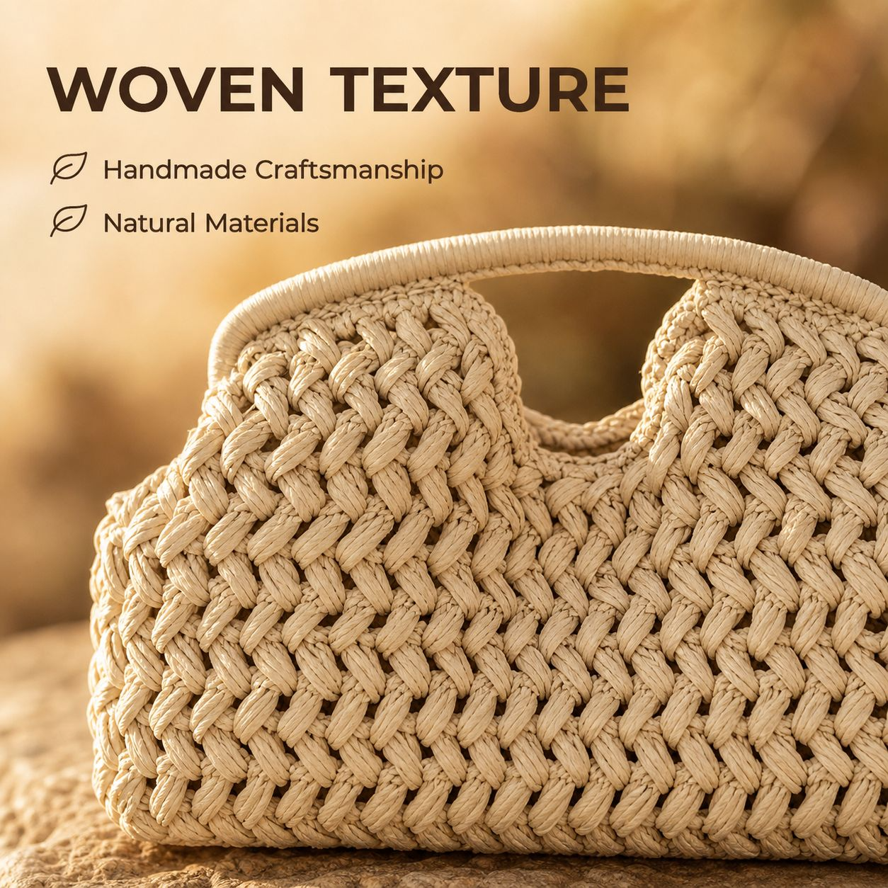 Handwoven Tote Bag for Women, 2026 Summer Beach Vacation New Style