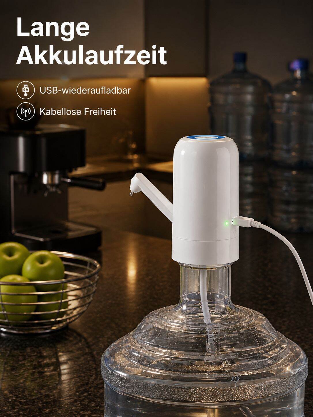 Faltbarer elektrischer Wasserspender für große Gallonenflaschen