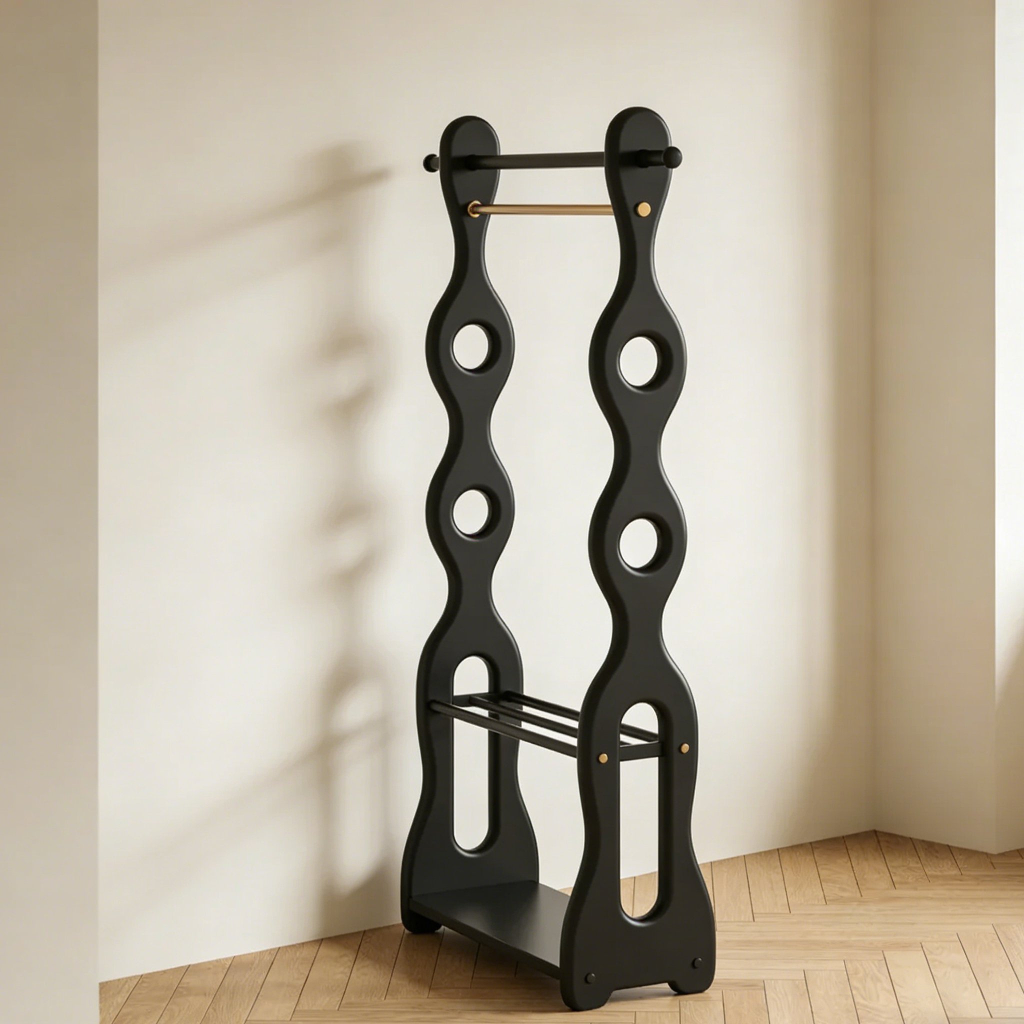 シンプルな落地式衣類ラック