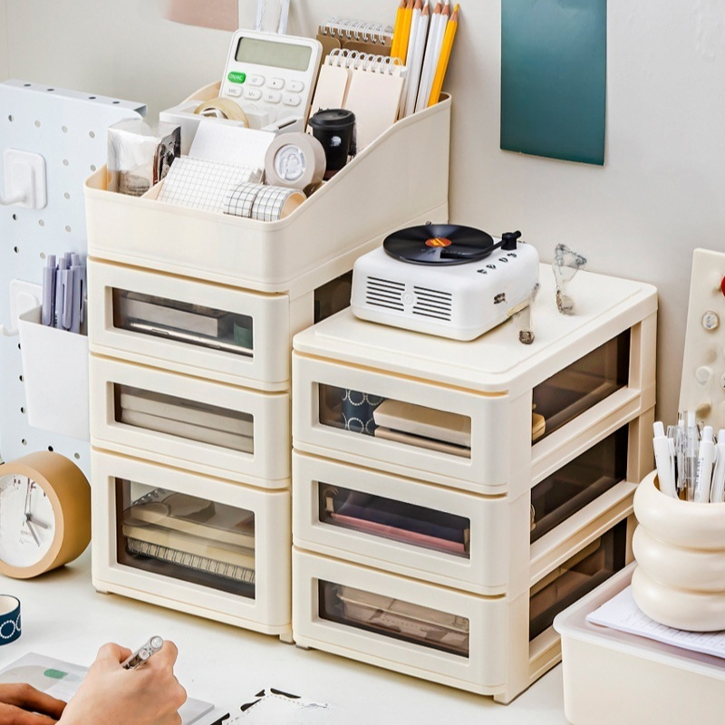  Drawer Desktop Organizer Box - Multi-compartment Storage for Office Supplies and Cosmetics