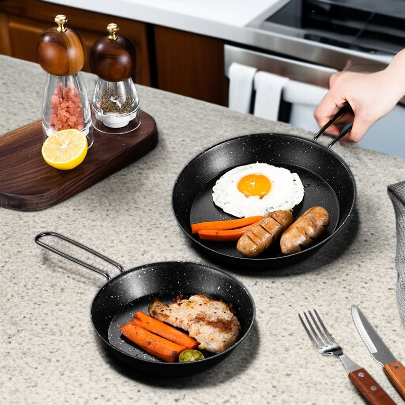 Przenośna składana nieprzywierająca patelnia ze stali nierdzewnej na zewnątrz