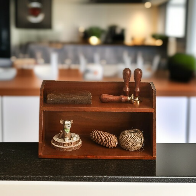 Wooden Office Desk Cup Rack Storage Organizer