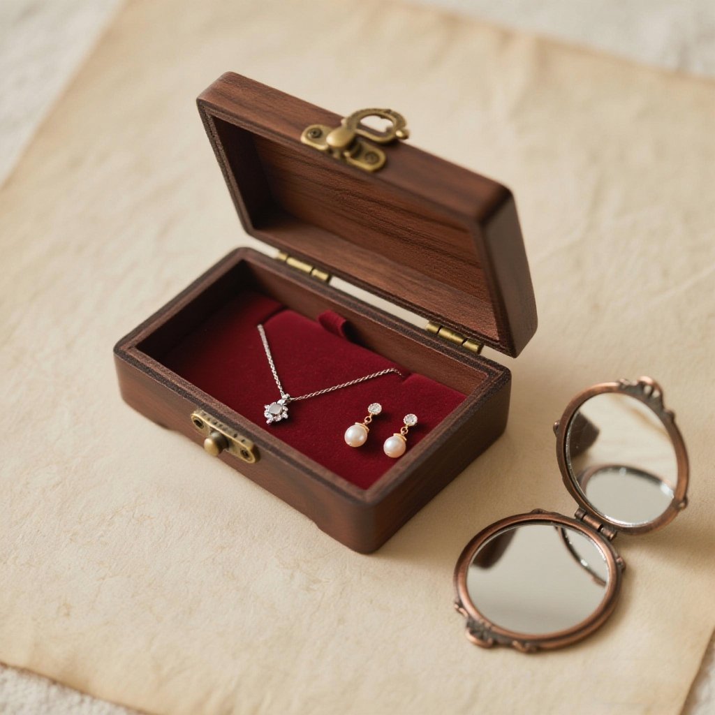 복숭아나무 소재 주얼리 보관함 세트(4개입)
