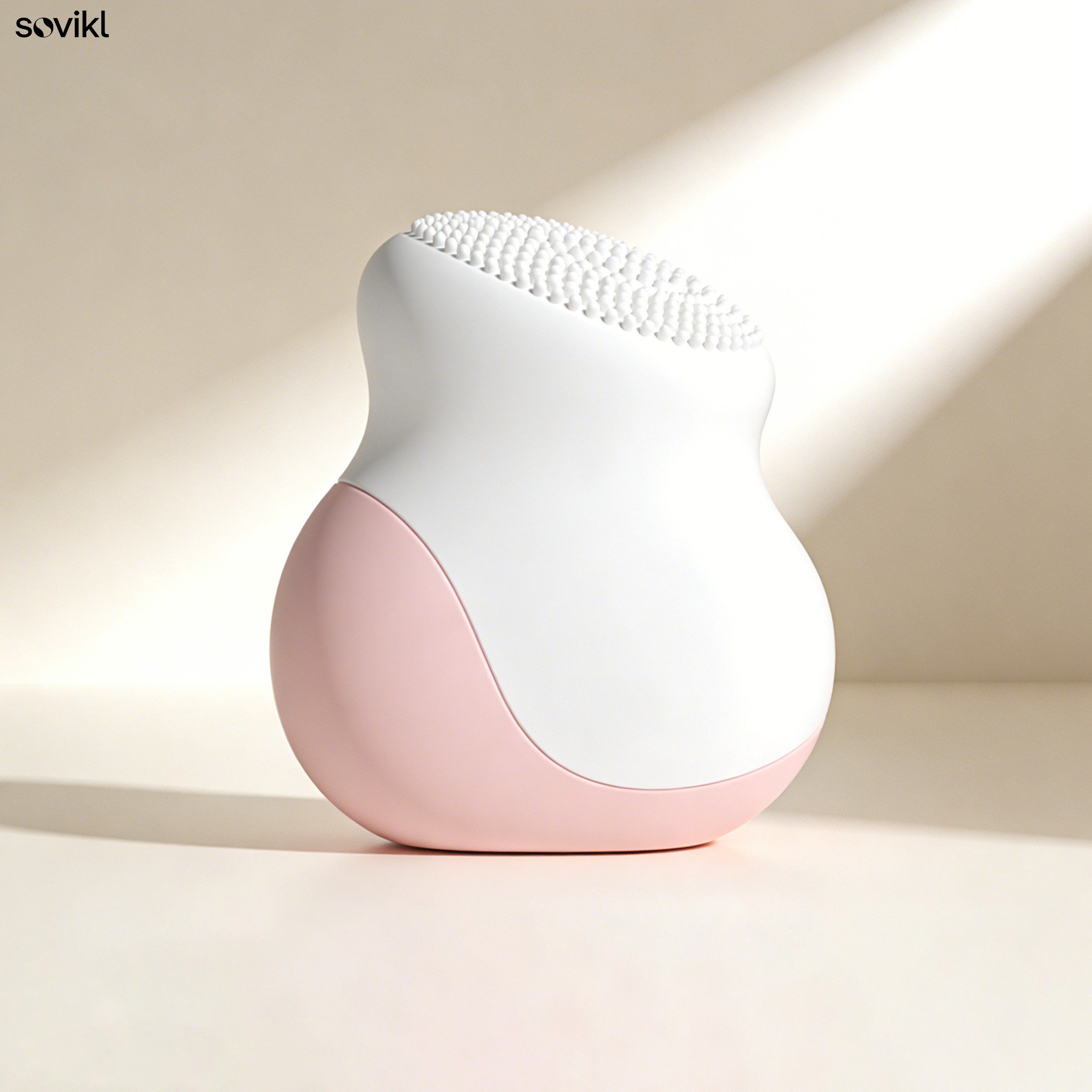 Pink and white facial cleansing device