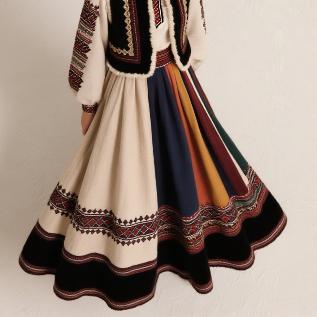 여성 미디 스커트 앞모습 디테일