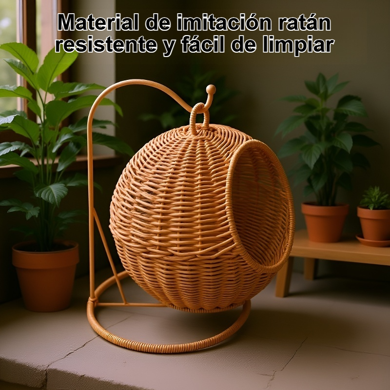 Cesta de frutas de escritorio tejida de imitación de ratán