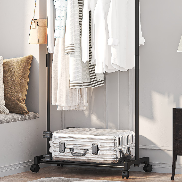 Freistehendes Garderobenregal mit Doppelstange und Schuhablage