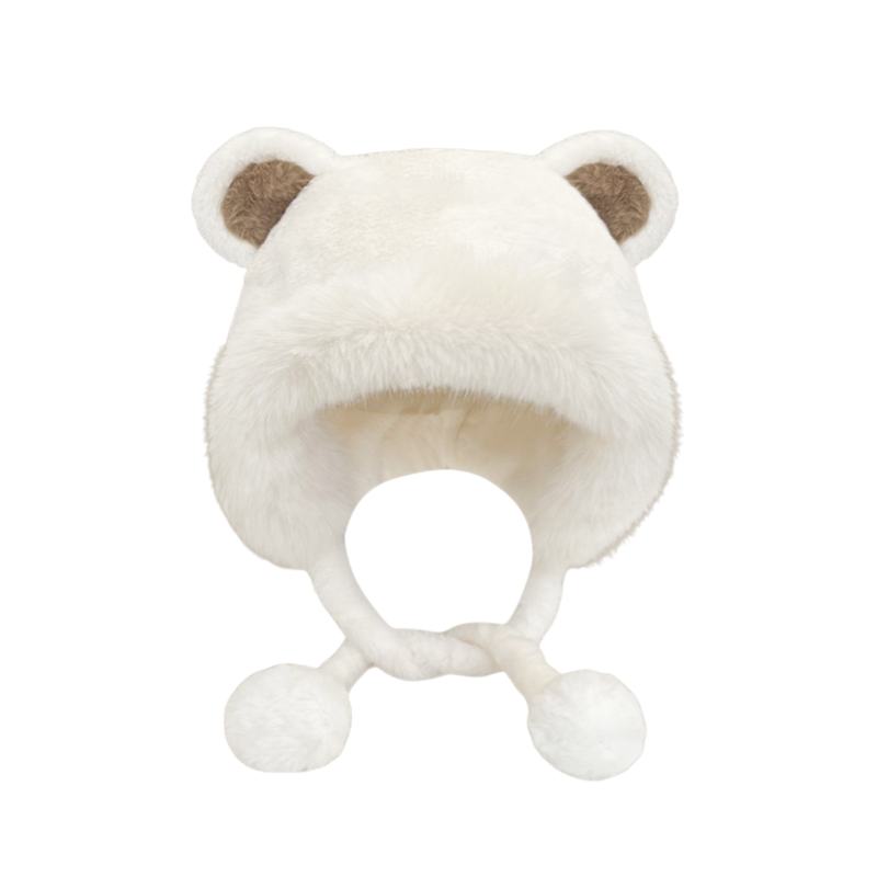 かわいいふわふわの帽子