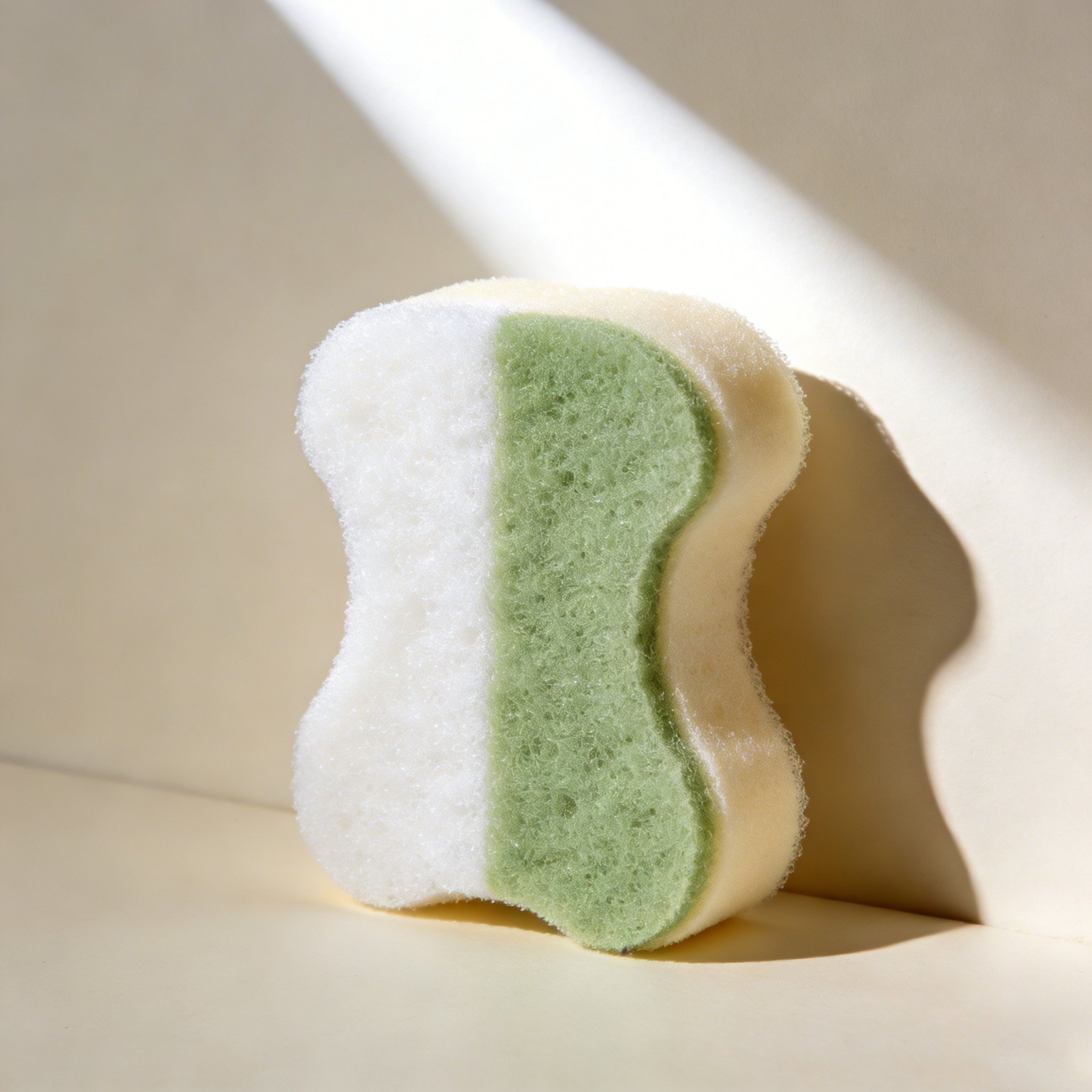 강력 세척력의 주방 스펀지 사용 예시