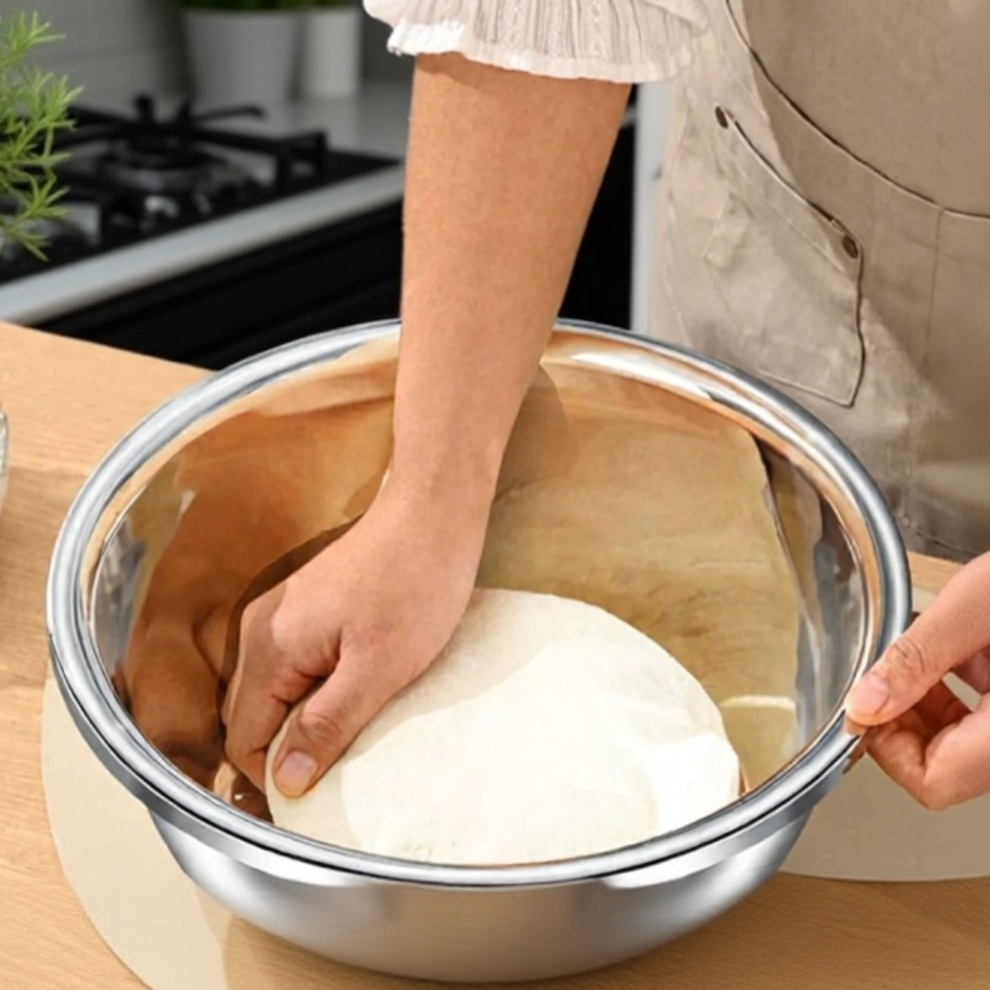 Easy-to-clean stainless steel basin with efficient drainage