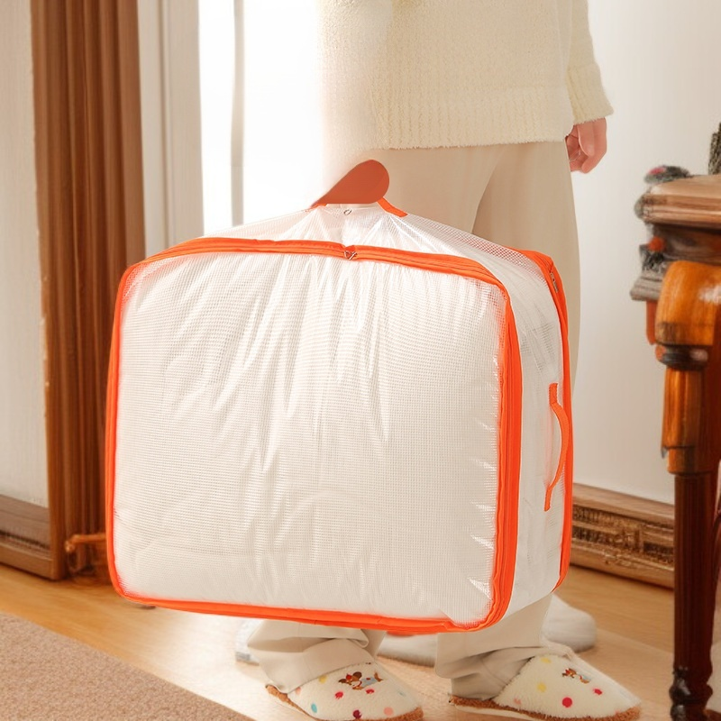 Bolsa de almacenamiento visual transparente, portátil, para ropa, edredones y acolchados