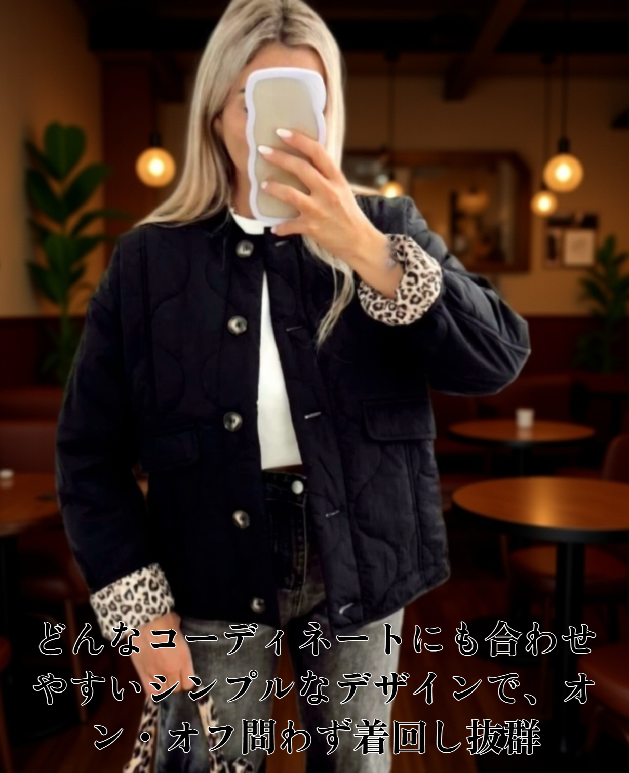 高級感のあるダイヤモンドクォーツボタンのディテール