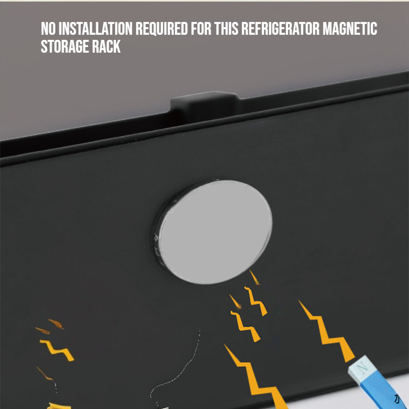 No installation required for this refrigerator magnetic storage rack