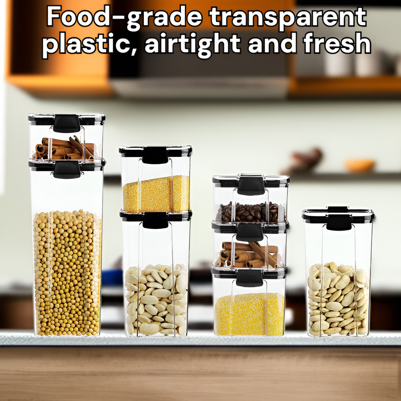 Kitchen Food Grade Transparent Storage Jar Sealed Plastic Grain Organizer Box