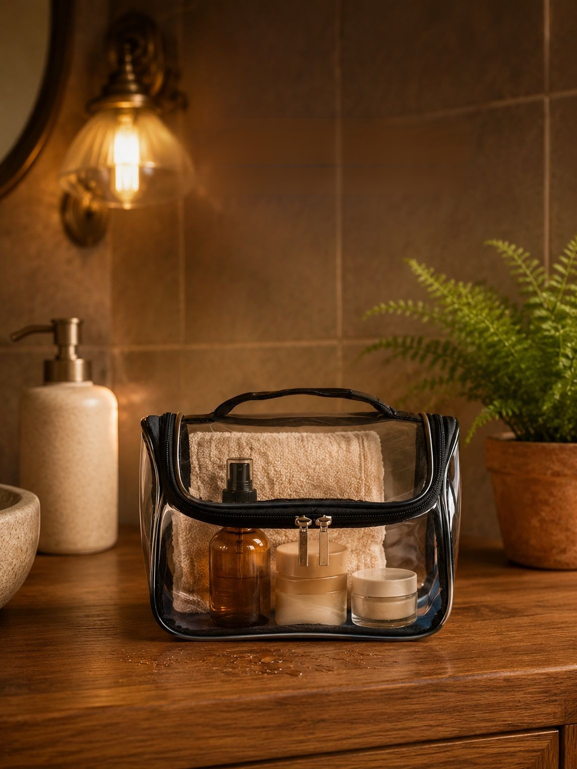 Portable Waterproof Toiletry Bag for Travel and Business, Makeup Organizer Pouch