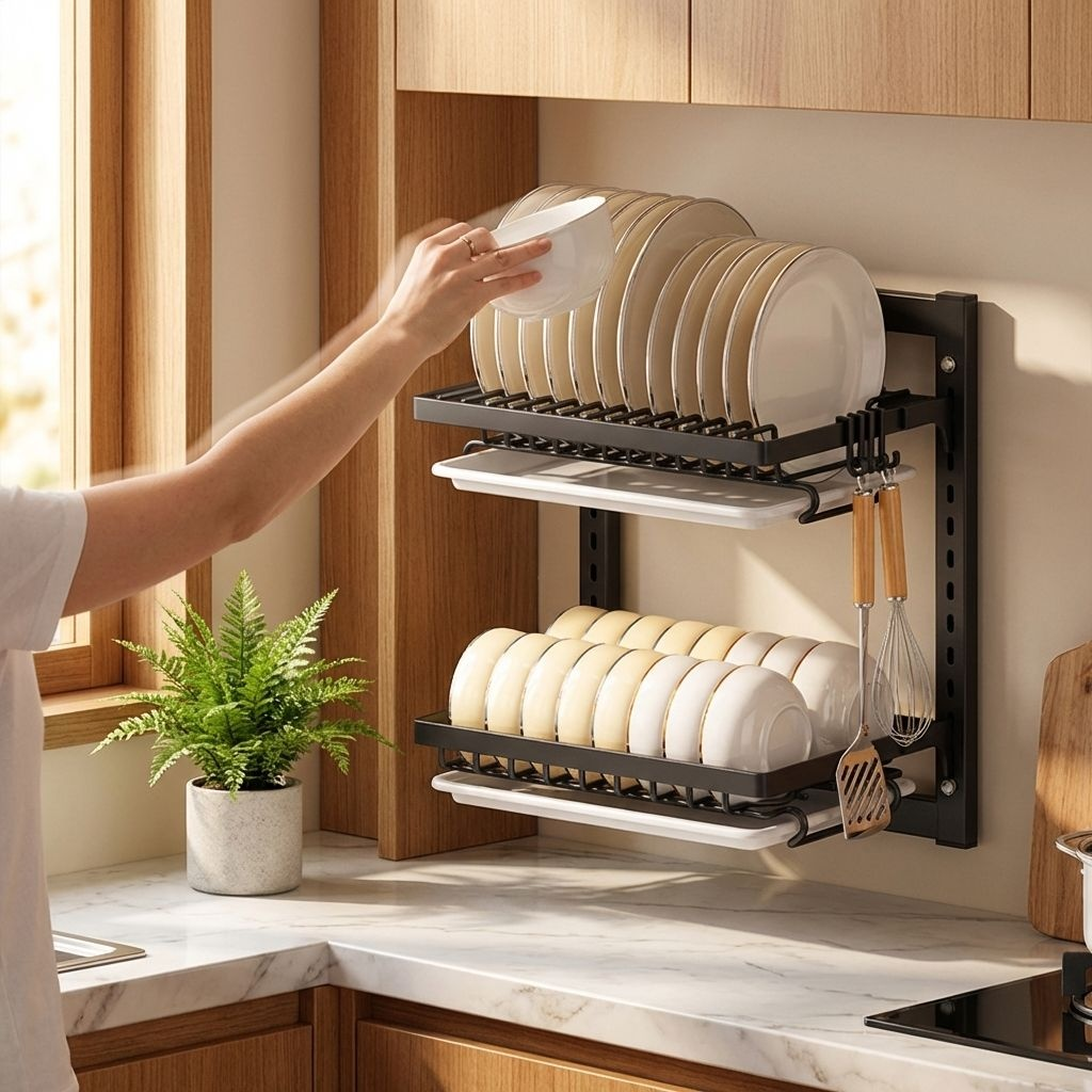 가정용 대형 2단 주방 접시 및 젓가락꽂이