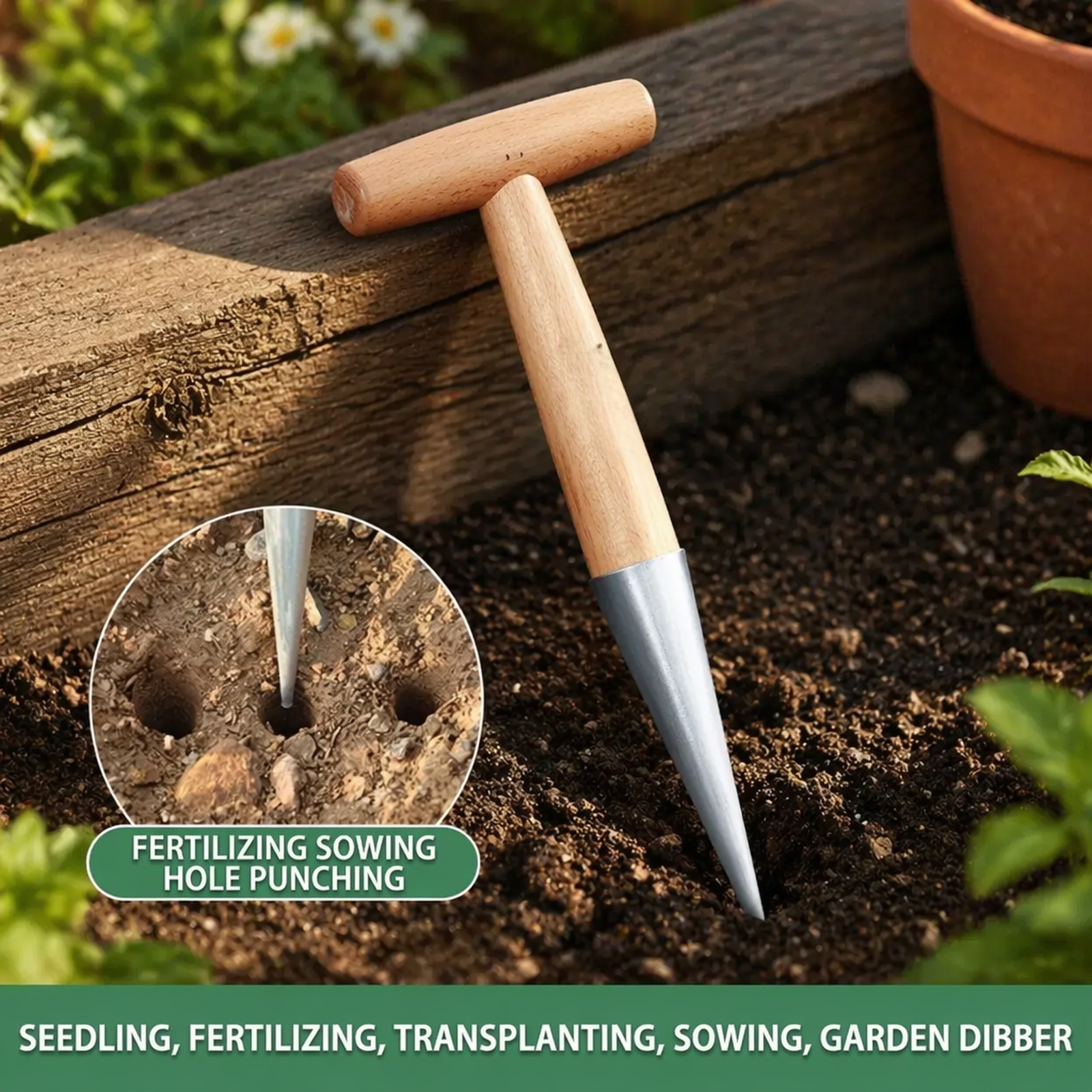 Seedling hole punch, seedling transplanter, topdressing, stainless steel horticulture, vegetable see