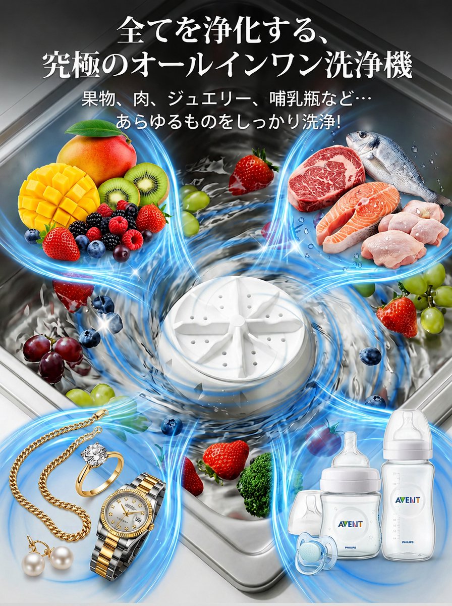 家庭用超音波野菜果物クリーナー