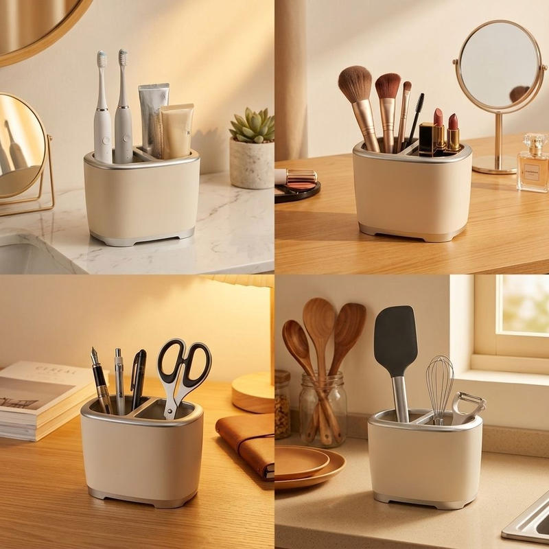 桌面洗衣機收納盒牙膏牙刷置物架洗手盆收納