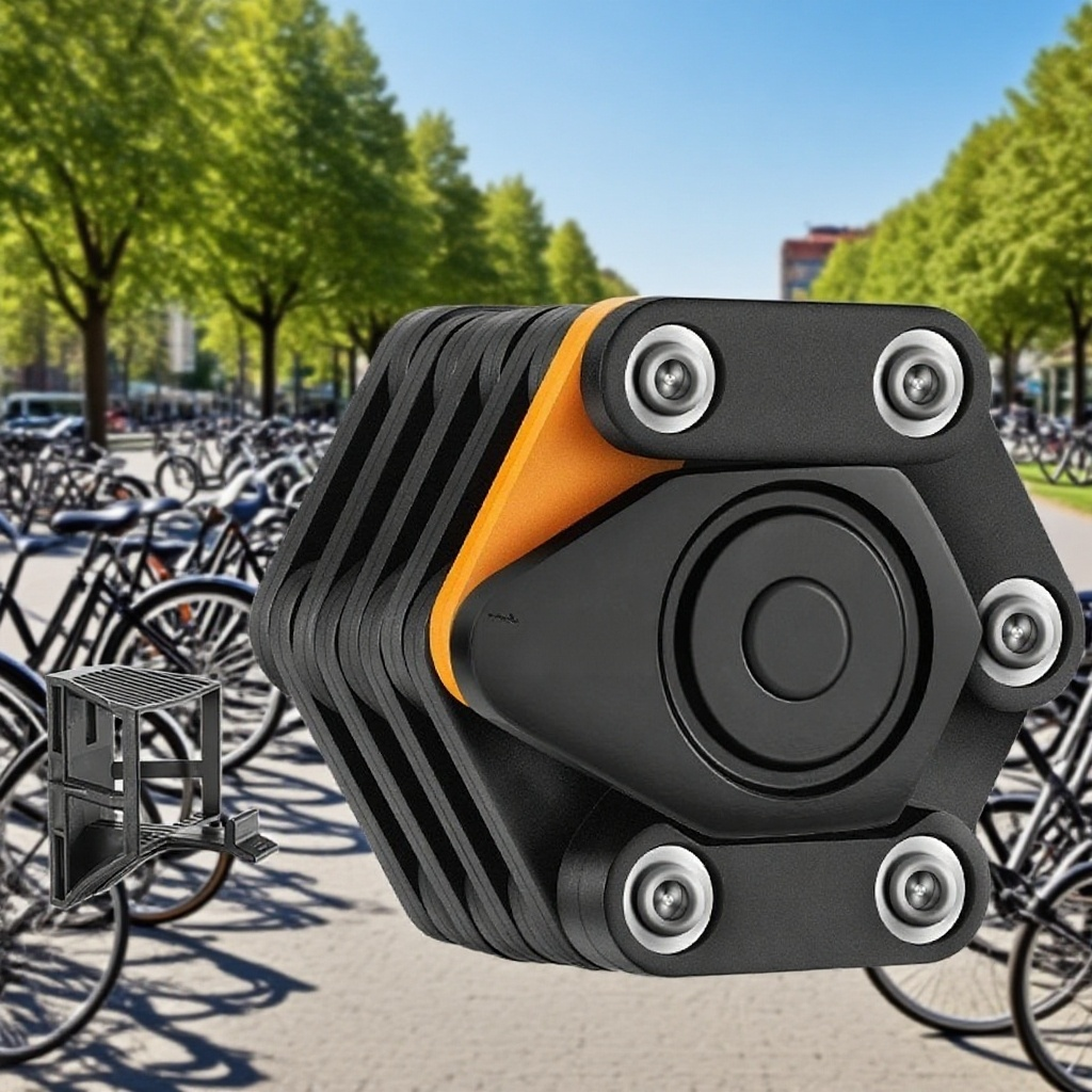 Folding bicycle lock