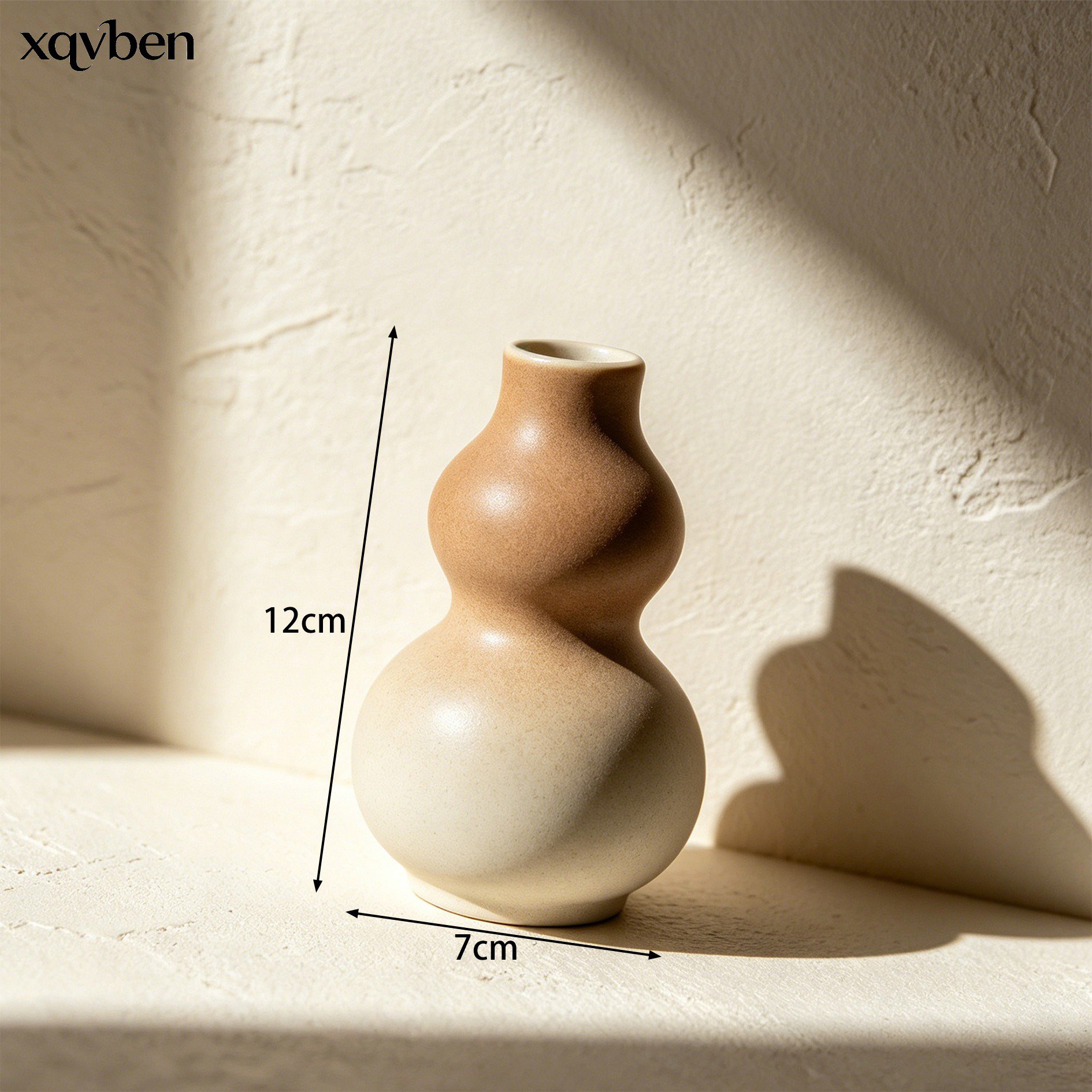 White mini ceramic vase with minimalist design