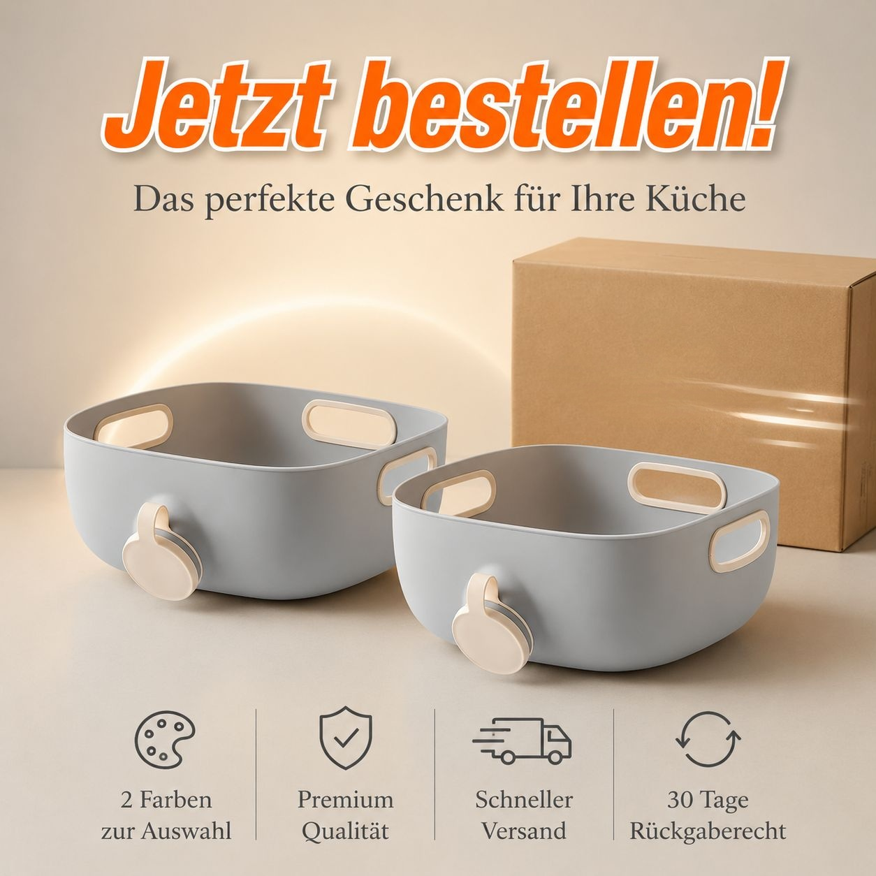Multifunktionaler Küchen-Abtropfkorb – Faltbare Spülschüssel für Gemüse und Obst