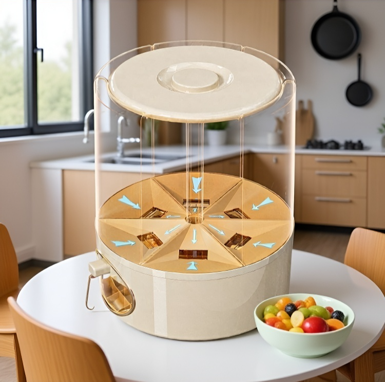 Contenedor giratorio para almacenamiento de alimentos