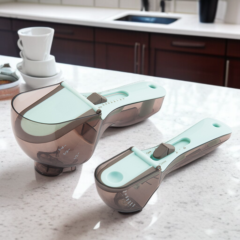 플라스틱 눈금 계량스푼 조절형 계량스푼 세트