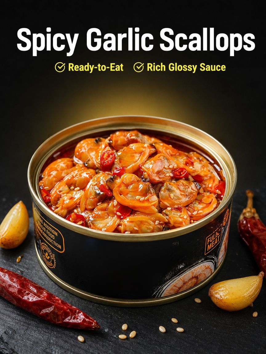 Spicy Garlic Scallop Meat Canned