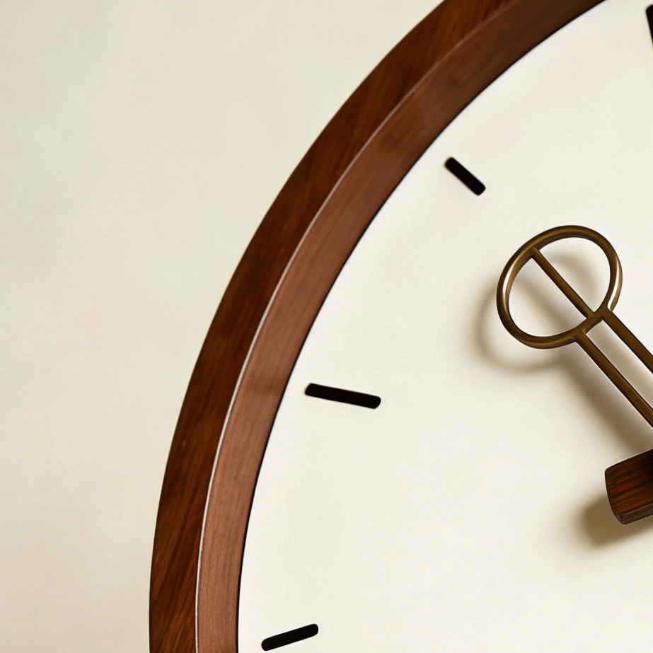 Detalle artístico del reloj de mesa