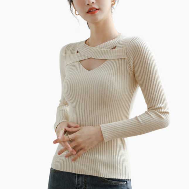 여성 디자인감 레깅스 스웨터 여 펀칭 니트 이너 탑 레깅스