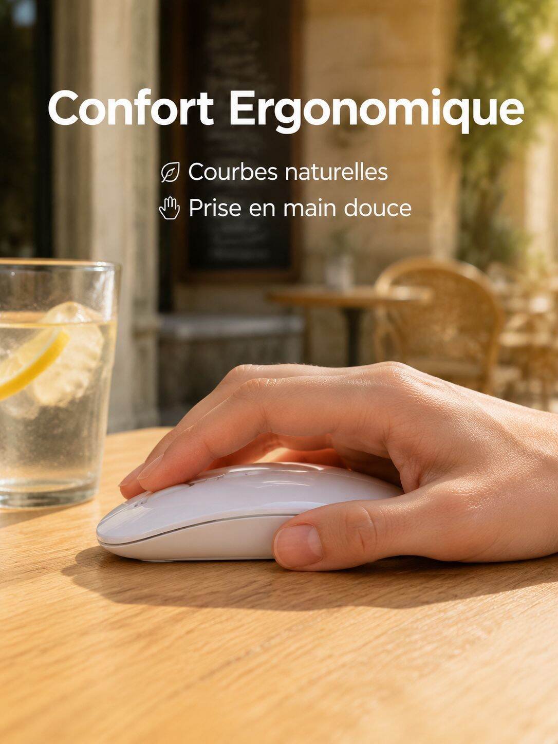Souris sans fil silencieuse et élégante