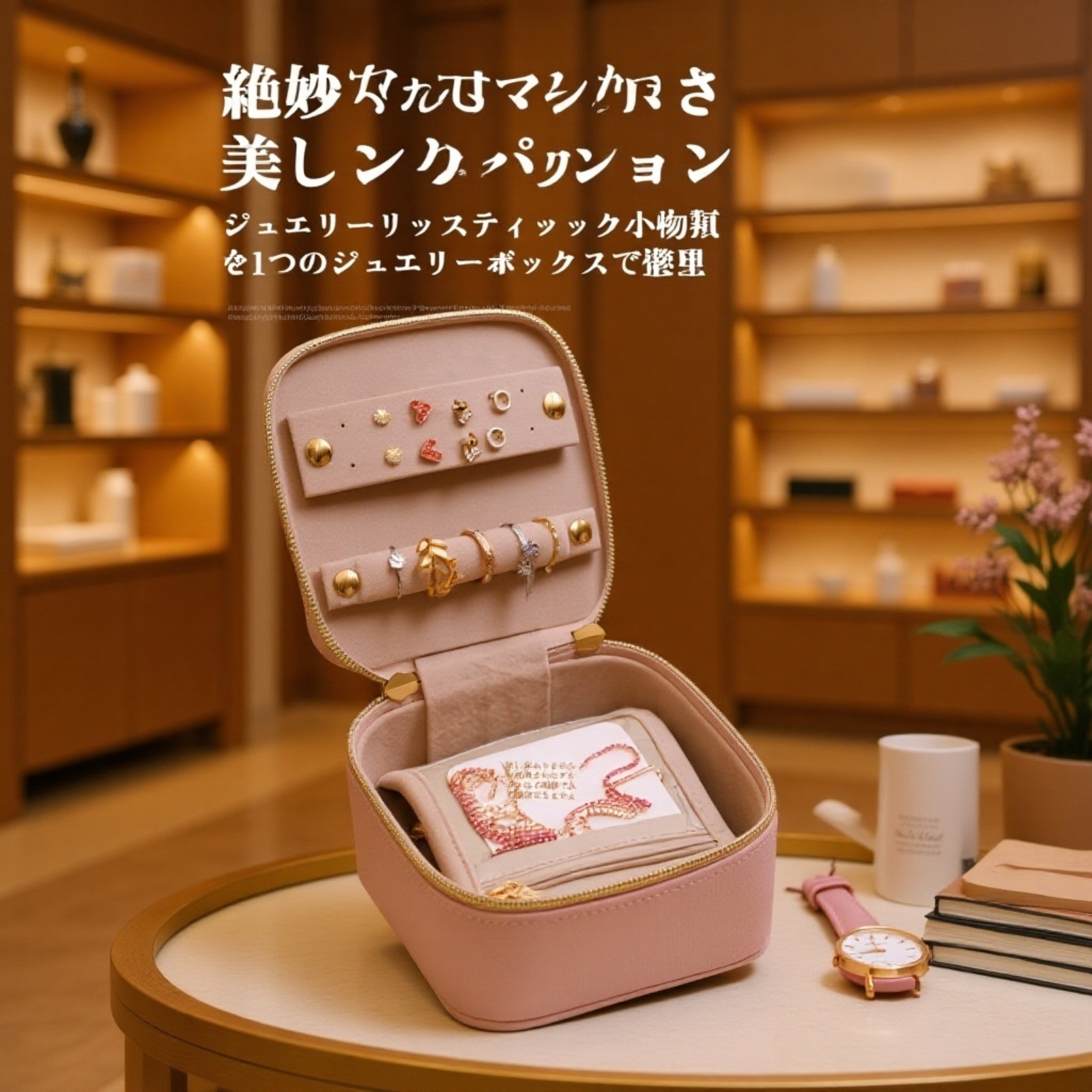 イヤリング・リング収納ケース トラベルポーチ