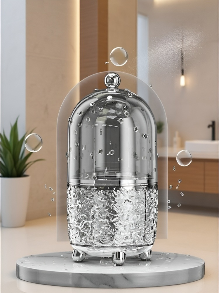 Stylish transparent makeup organizer for brushes