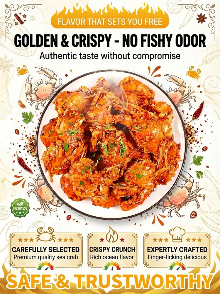Crispy ready-to-eat sea crab