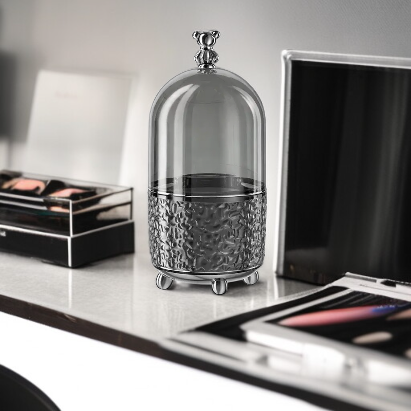 Transparent Cosmetic Storage Box Light Luxury Desktop Organizer Brush Lipstick Rotating Holder