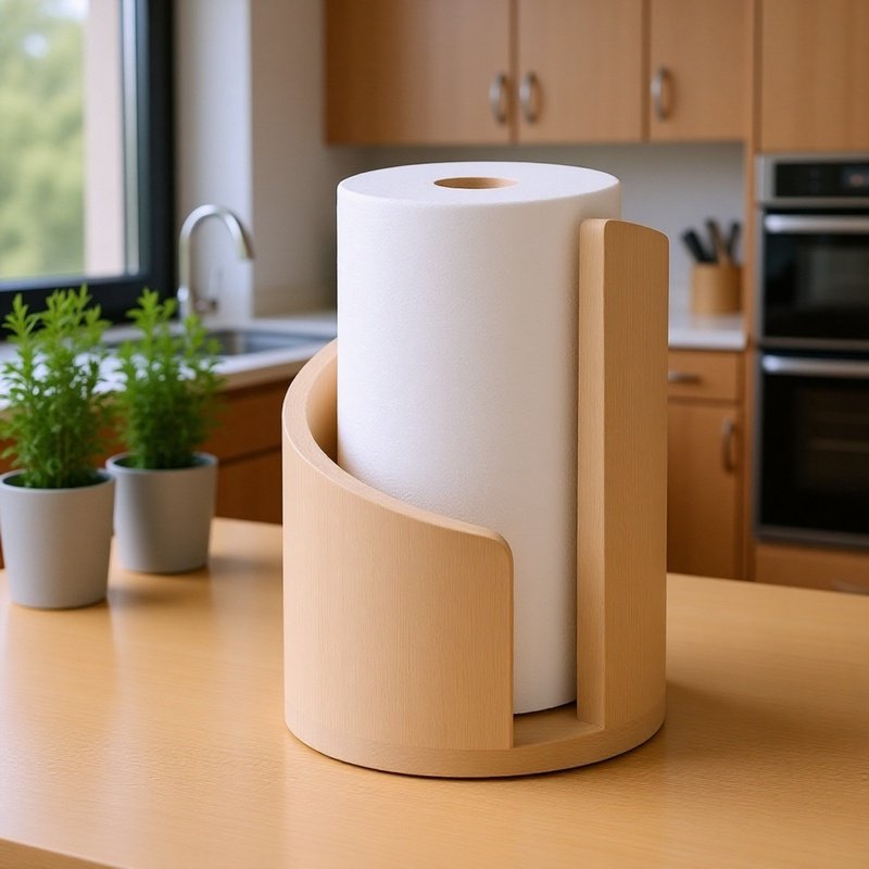 Dispensador de papel de madera diseño moderno