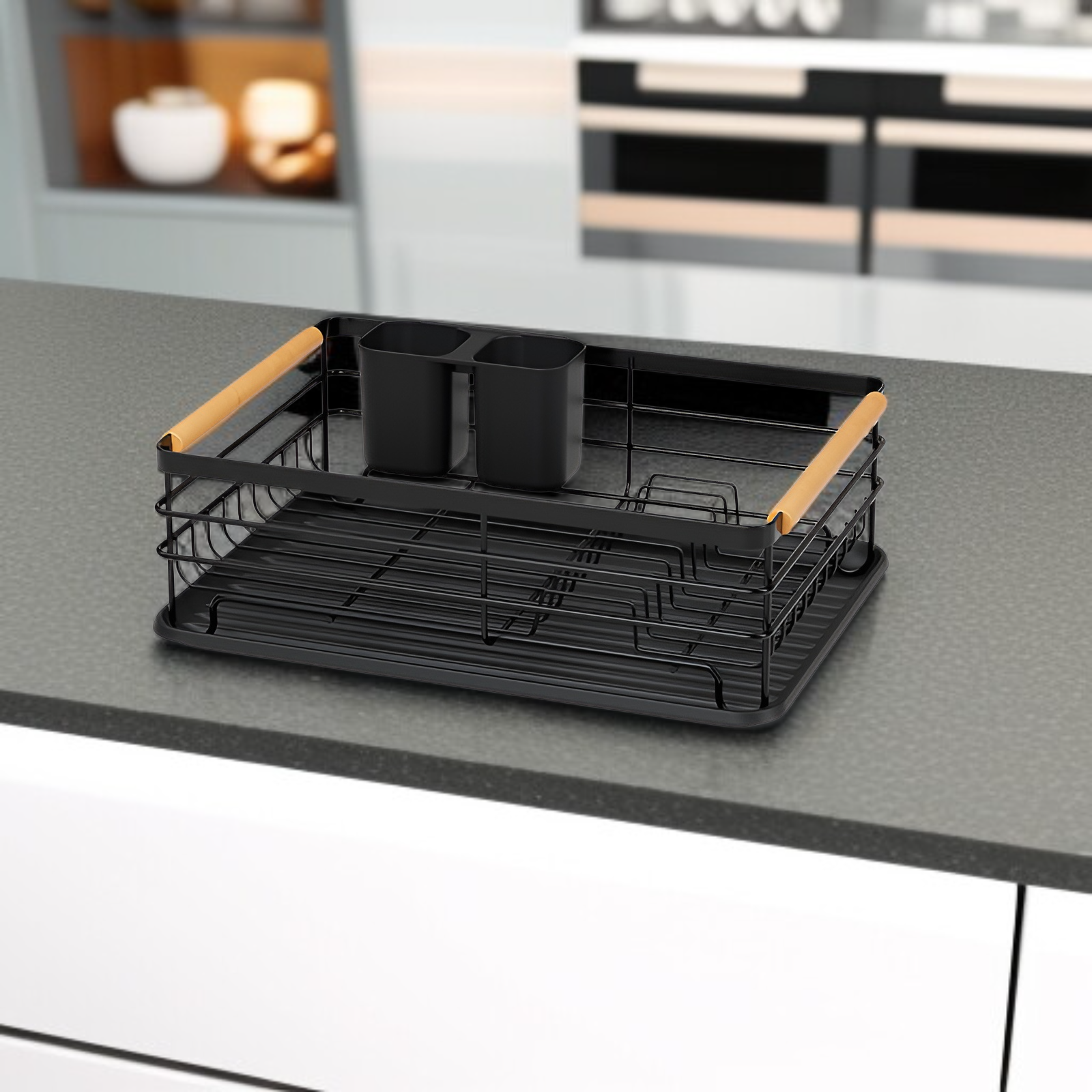 Wielofunkcyjny stojak na naczynia z półką do przechowywania