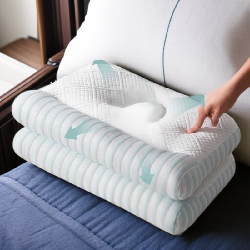 편안한 수면 니트 통풍 고반발 목베개 구름 베개 심지 견인 편안한 베개