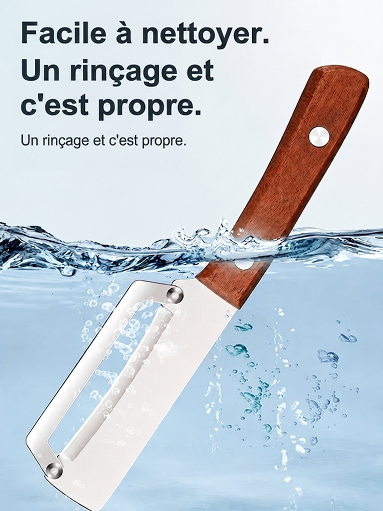 Nouvel éplucheur multifonctionnel à manche en bois Capybara