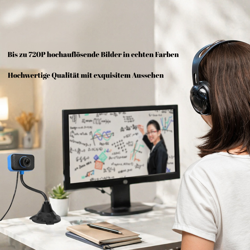 Plug-and-Play HD Webcam kompatibel mit PC und Mac