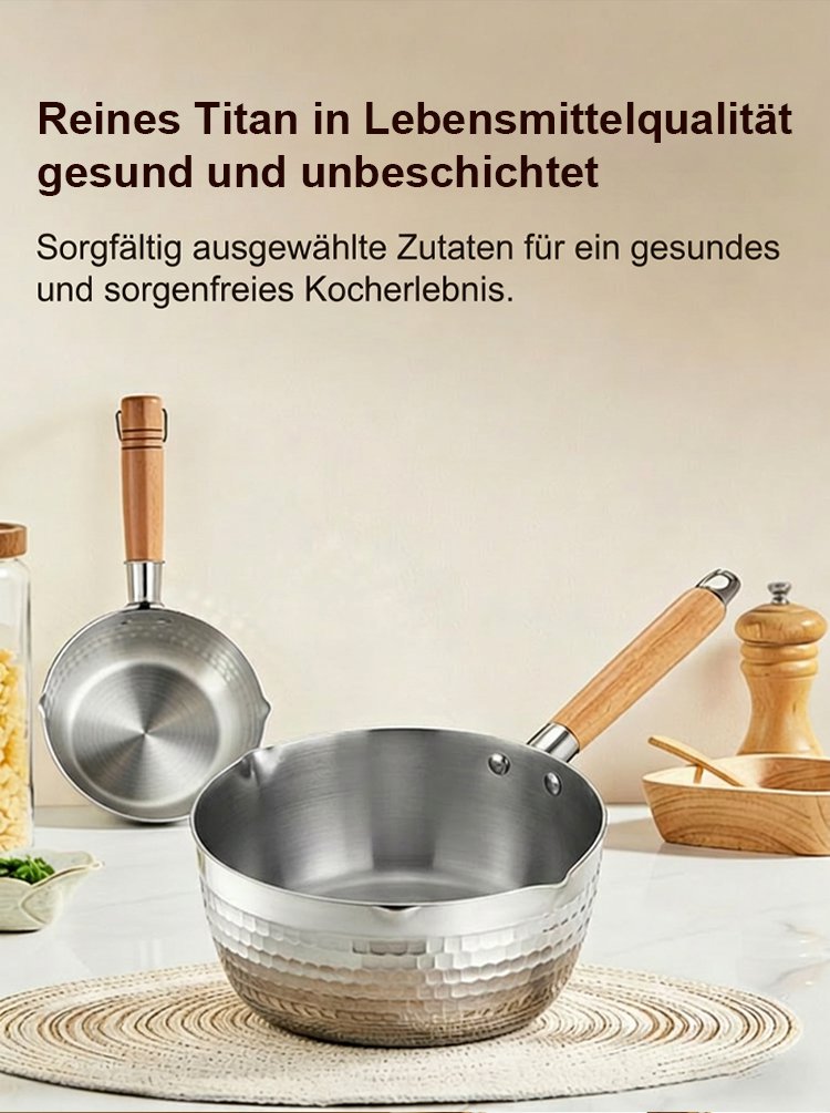 Leichte Titanpfanne für gesundes Kochen