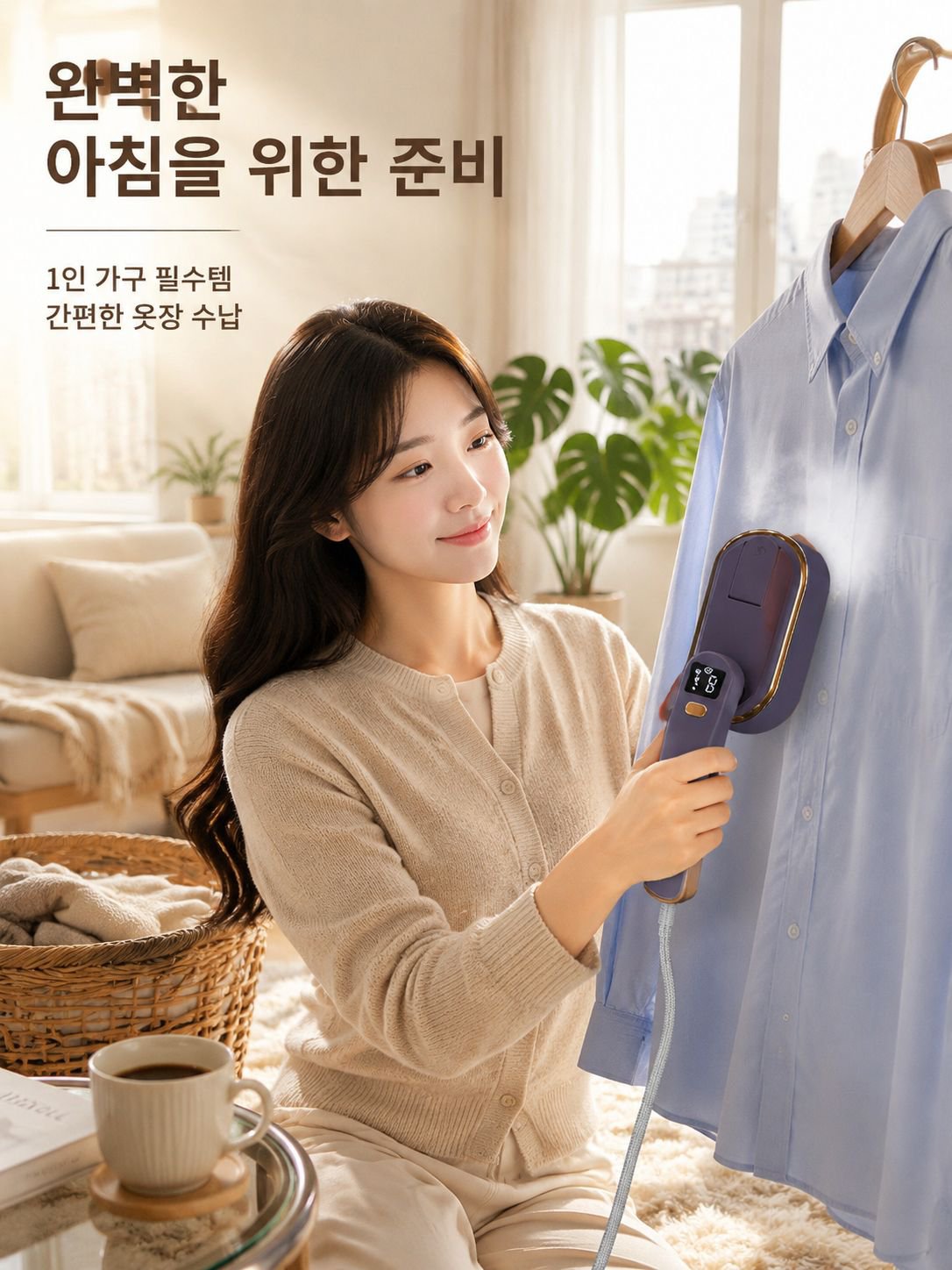 휴대용 다리미 가정용 다리미 소형 3단 디지털 다리미 휴대용 접이식 전기 다리미 다림질