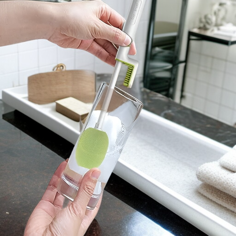 Brosse à tasse 3 en 1 à long manche