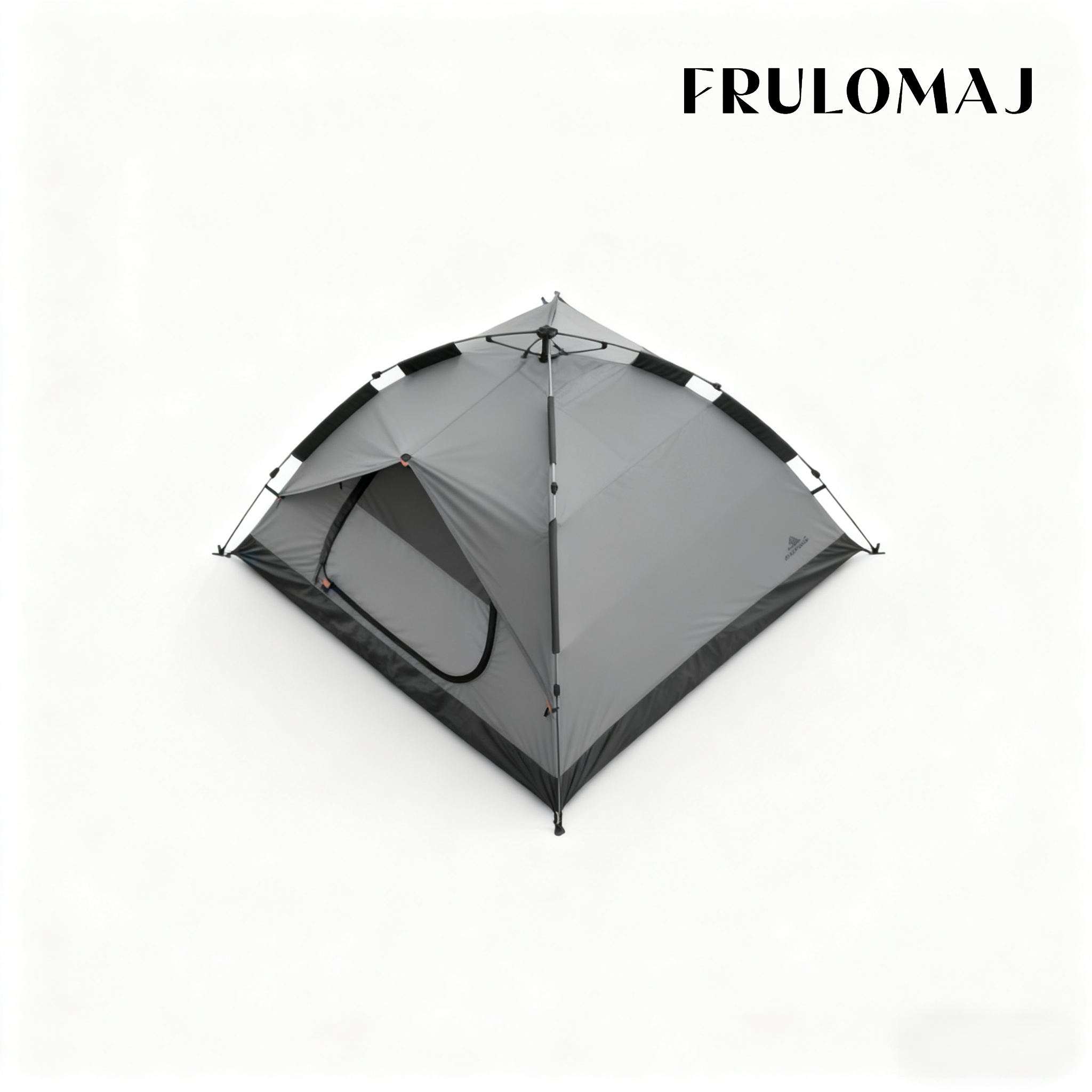 เต็นท์ตั้งแคมป์สีเทาพร้อมอุปกรณ์ครบชุด