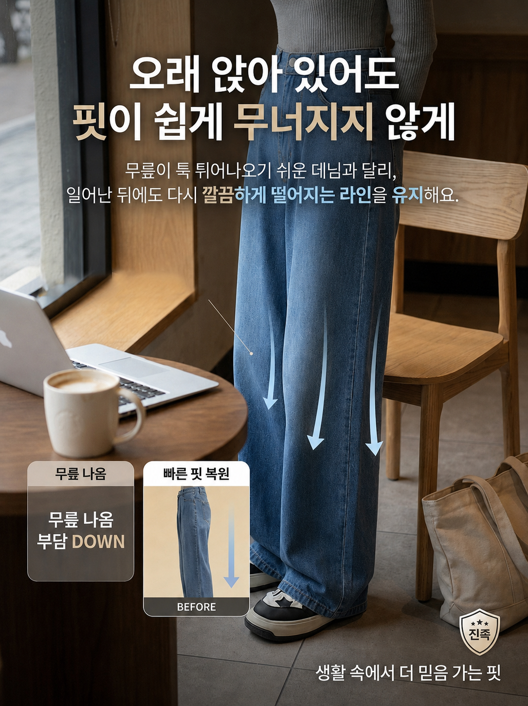 여름 얇은 데님 와이드핏 드레이프 팬츠